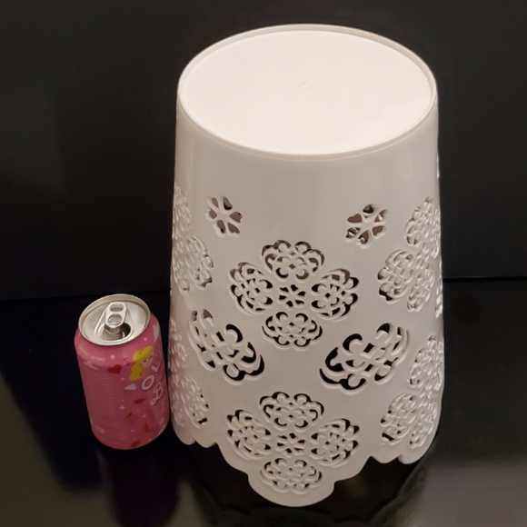 ONLY SOLD IN BUNDLE 12" White Floral Cutout Plastic Wastebasket - Picture 10 of 10